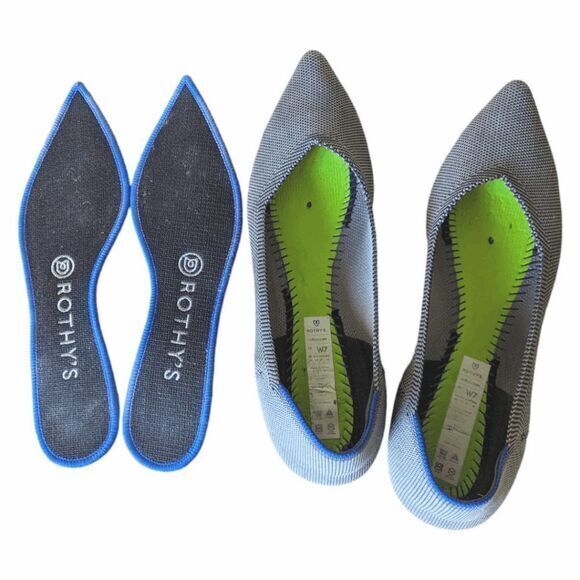 Rothy's The Point flats size 7 Cloud Gray Birdseye knit slip on shoes - Picture 7 of 9